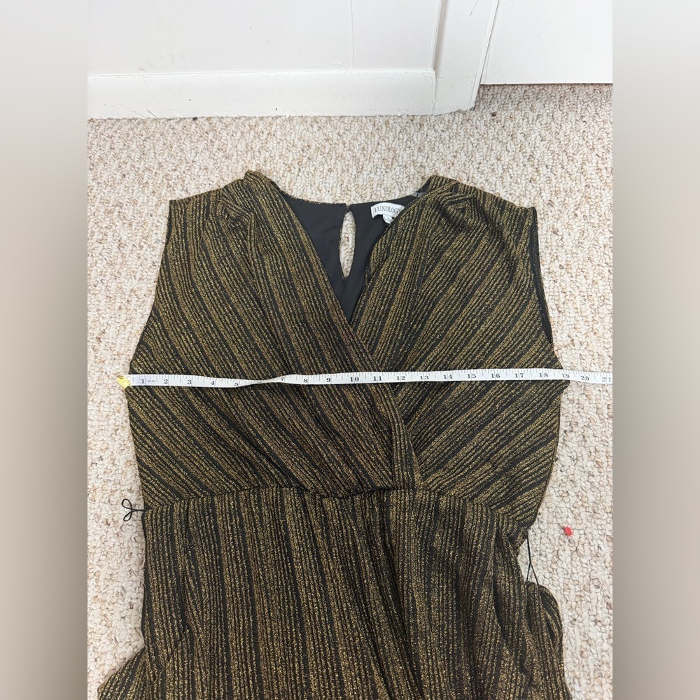 Luxology Sleeveless Maxi Romper in metallic style size L new without tag - Picture 4 of 5